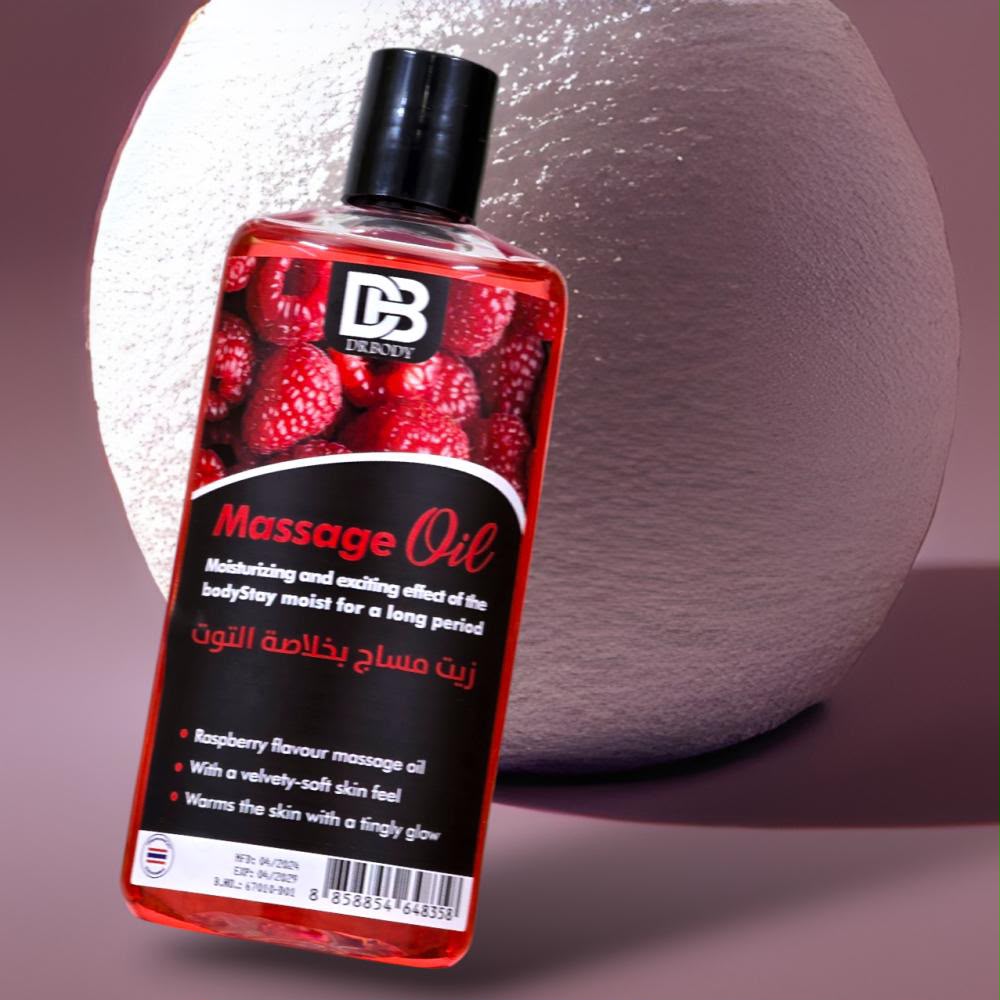 DR BODY Massage Oil - Moisturizing & Exciting Raspberry Flavour - New Dream