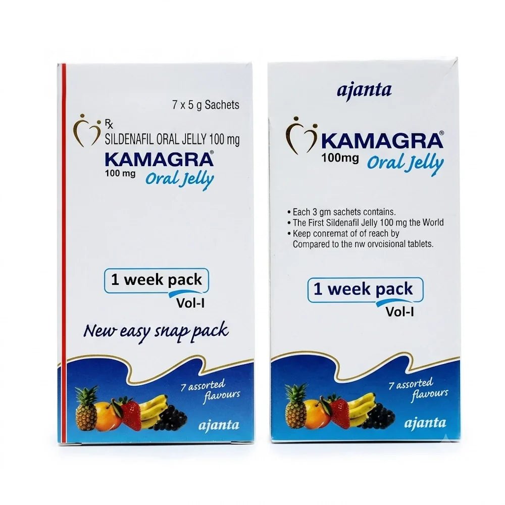 Kamagra Oral Jelly 100mg - 7 Assorted Flavors Weekly Pack - New Dream