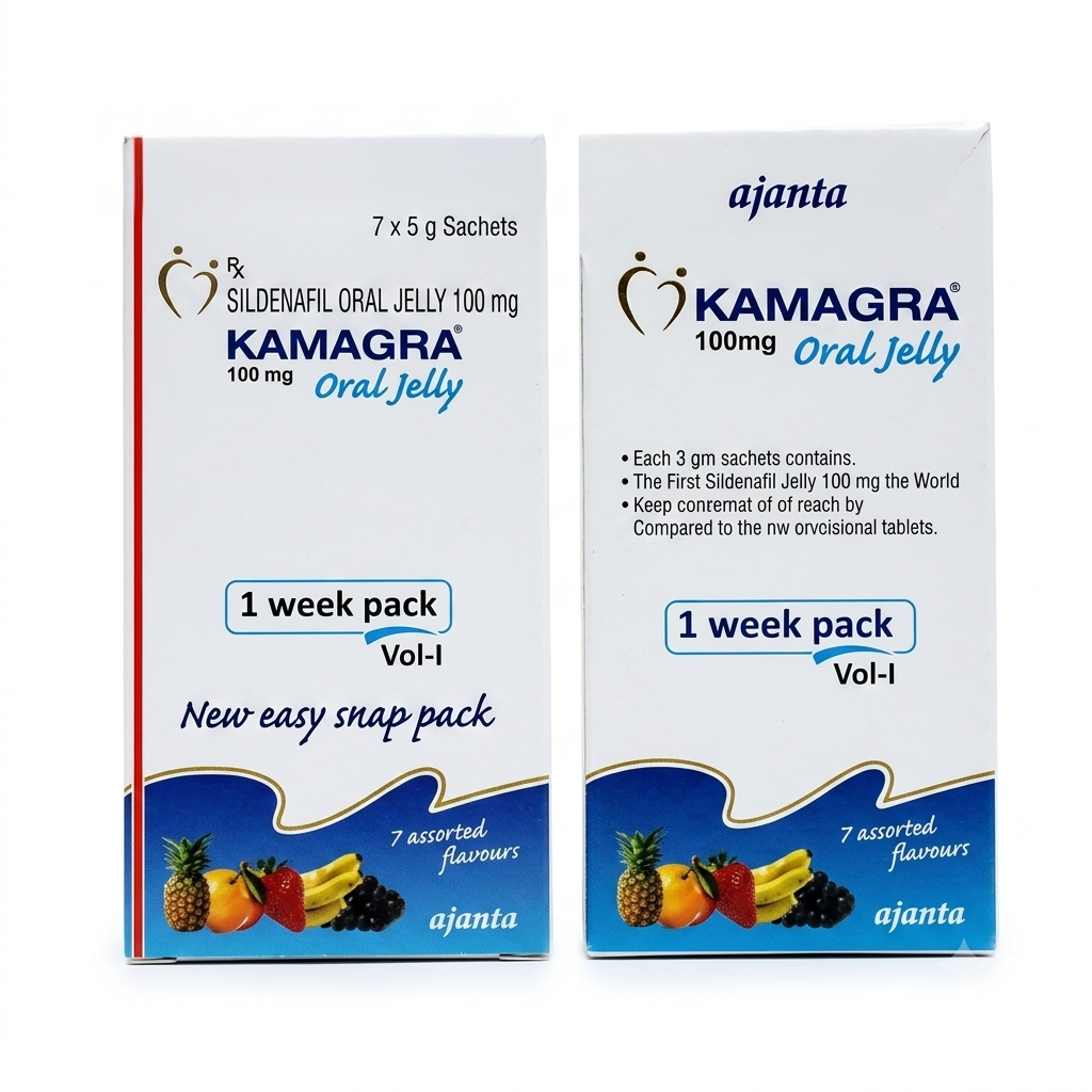 Kamagra Oral Jelly 100 mg - 1 Week Pack (7 Flavours)
