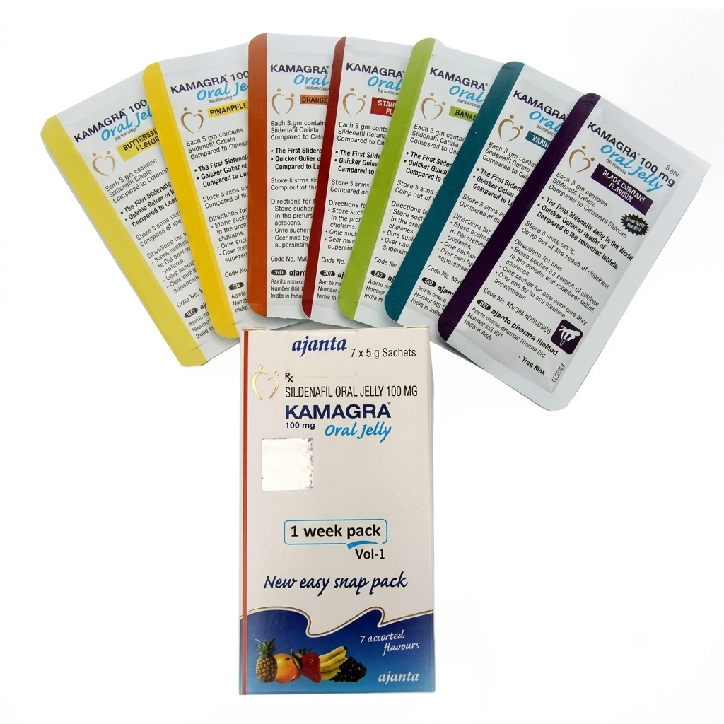 Kamagra Oral Jelly 100 mg - 1 Week Pack (7 Flavours)