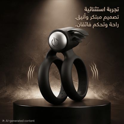 Silicone Double Ring Vibrator with Tickler Stimulator - New Dream